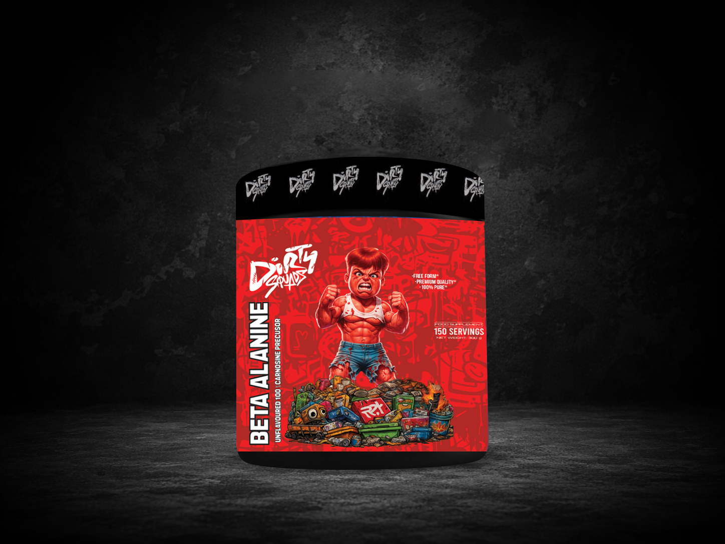 Dirty Squads Bêta-Alanine Pure 300g – Résistance à l'Acide Lactique & Endurance Supérieure