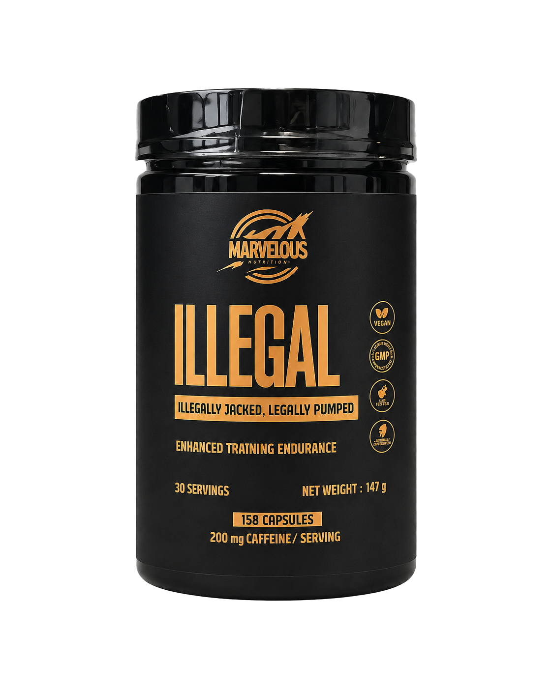 Marvelous ILLEGAL Hardcore Pre-Workout 300g – Énergie Inaltérable & Vasodilatation