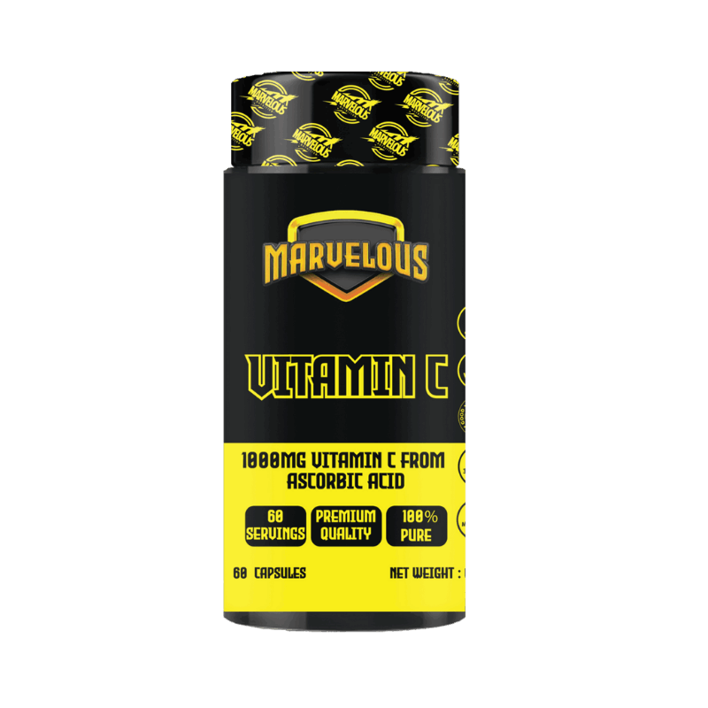 Marvelous Vitamine C Pure 1000mg 90 Gélules – Défenses Immunitaires & Réduction de la Fatigue Oxydative