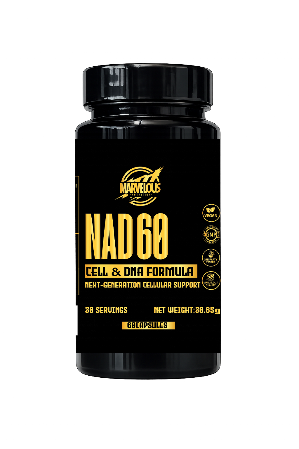 Marvelous NAD+ Cell Rejuvenation 60 Gélules – Énergie Cellulaire & Longévité