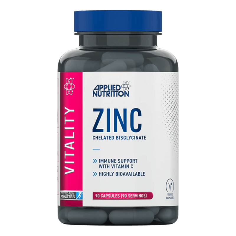 Applied Nutrition Zinc Bisglycinate Chélaté 90 Gélules – Soutien Testostérone & Synthèse Protéique