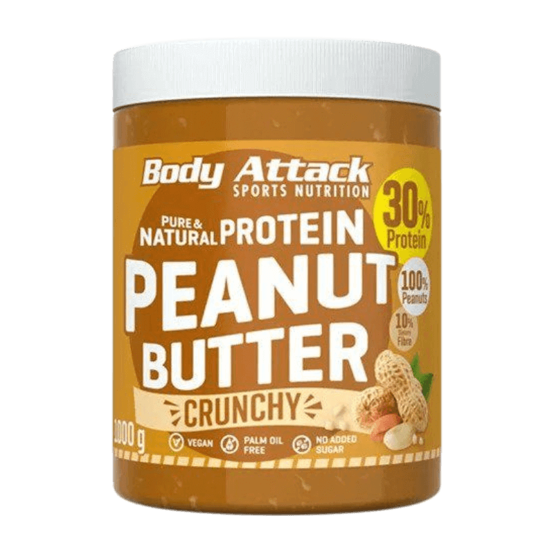 Body Attack Peanut Butter 100% Pur 1kg – Beurre de Cacahuète Naturel Riche en Protéines Végétales
