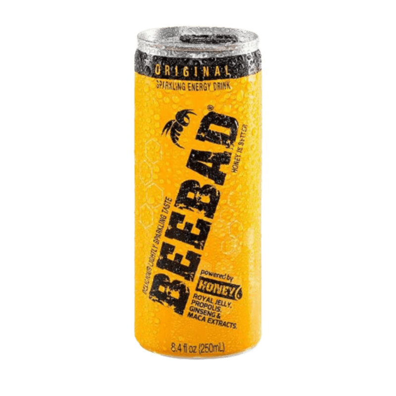 BeeBad Boisson Énergétique Naturelle au Miel 250ml – Caféine Naturelle Maca & Gelée Royale