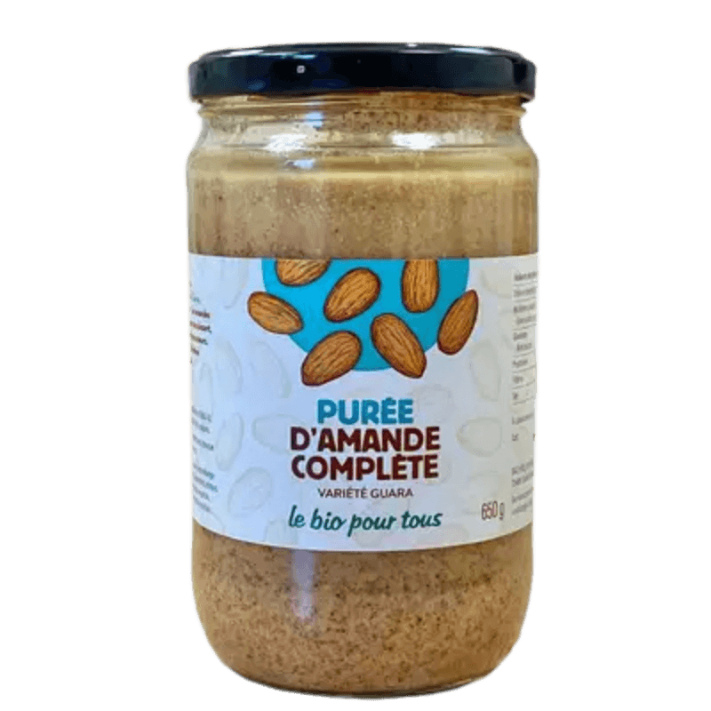 Bio Pour Tous Purée d'Amandes Complètes Bio 650g – 100% Amandes Biologiques Sans Sucre