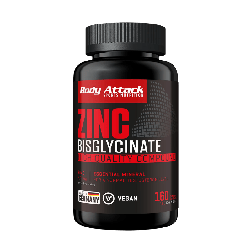 Body Attack Zinc Bisglycinate Chélaté 160 Gélules – Immunité & Taux de Testostérone